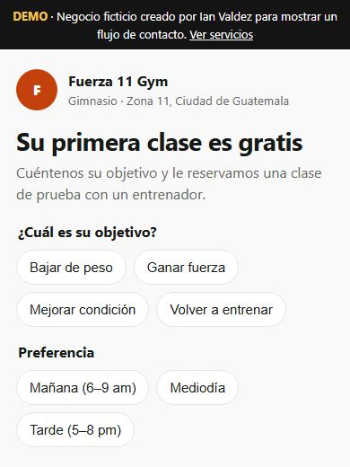Demo de captación para gimnasio